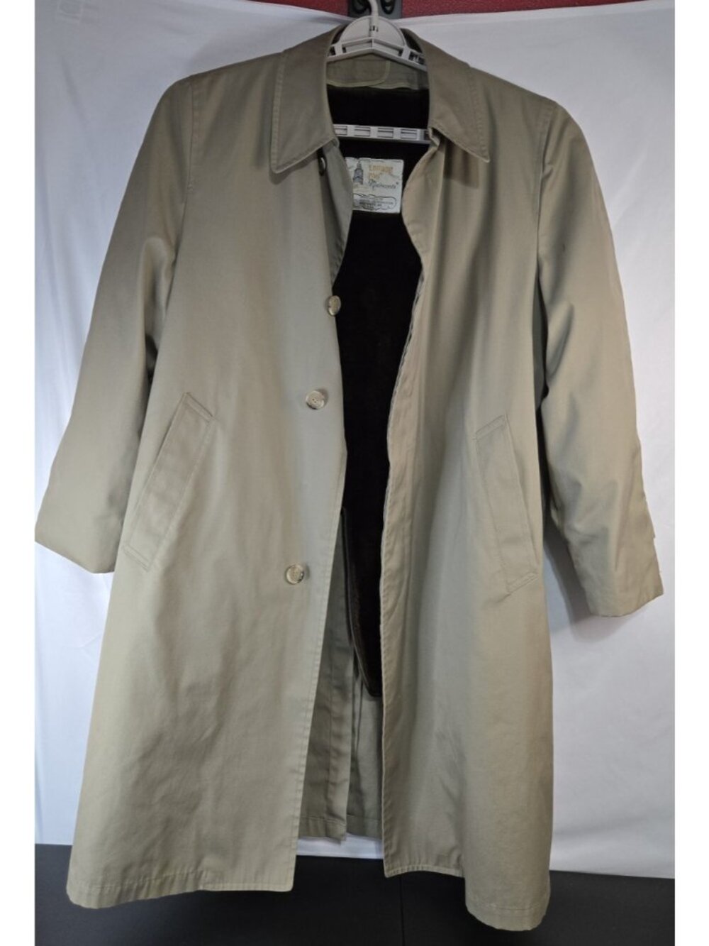 Vintage London Fog Men's Trench Coat w/Zip Out Fleece Lining Sz 40 Reg Exc Cond